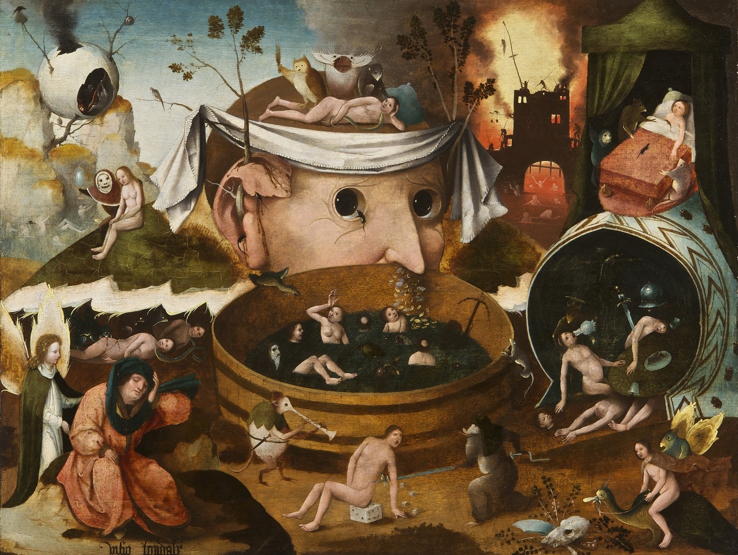 ヒエロニムス・ボス工房 《トゥヌグダルスの幻視》 1490-1500年頃 油彩・板 ラサロ・ガルディアーノ財団 © Fundación Lázaro Galdiano